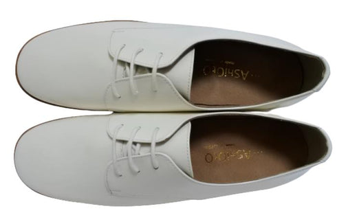 【…AShiOtO A1536 ホワイトエナメル】超軽量国産牛革マニッシュシューズ